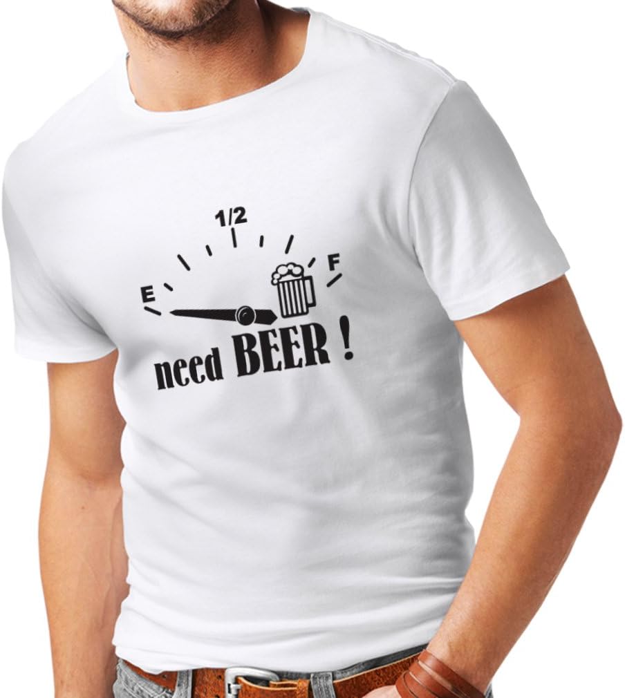 Mens T-Shirt I Need More Craft Beer! Funny Gift Drinking Bar Party Slogans - White Black