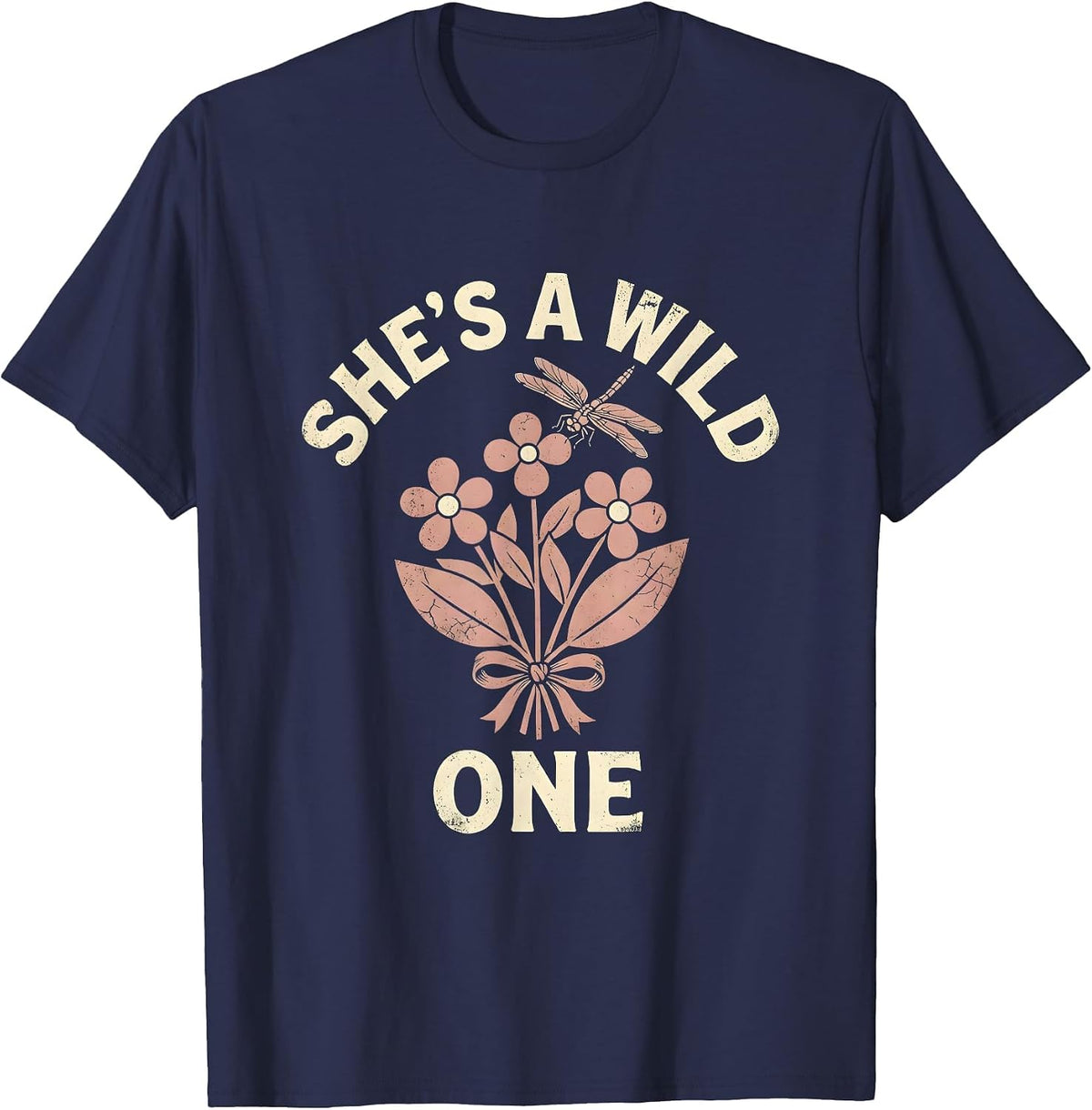 Men's She's a Wild One Western Graphic Design T-Shirt - Navy Blue