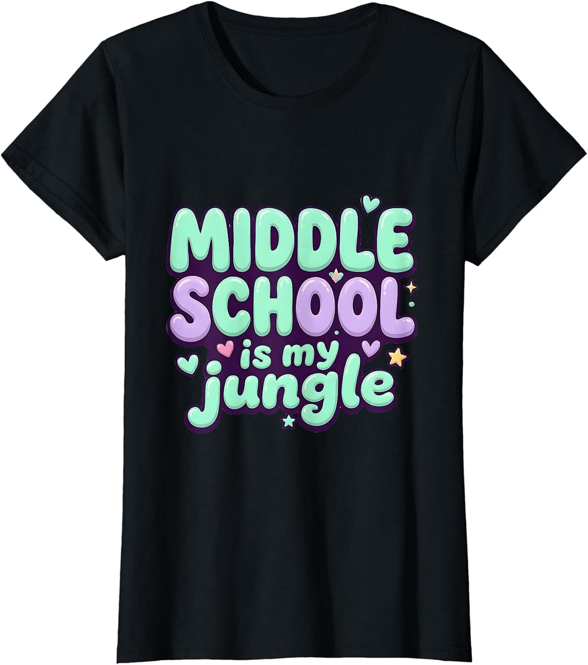 Middle School Is My Jungle 6th Grade Teacher T-Shirt - Black