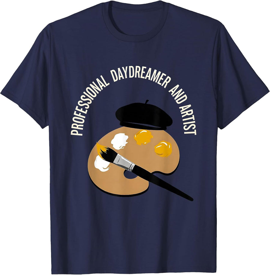 Professional Daydreamer and Artist Graphic Design T-Shirt - Navy Blue
