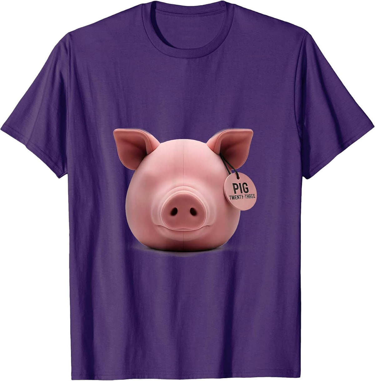 Men's Pig Twenty-Three Minimalist Funny Pig Lover Gift T-Shirt - Purple