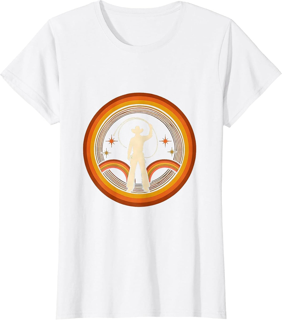 Women's Cowgirl Lasso Twirl Country Music Graphic T-Shirt - White