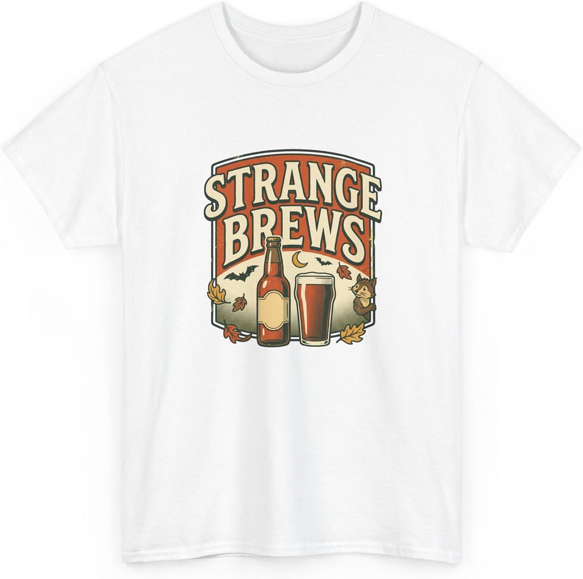 Strange Brews Beer Graphic Tee | Vintage Brewery Logo T-Shirt - White