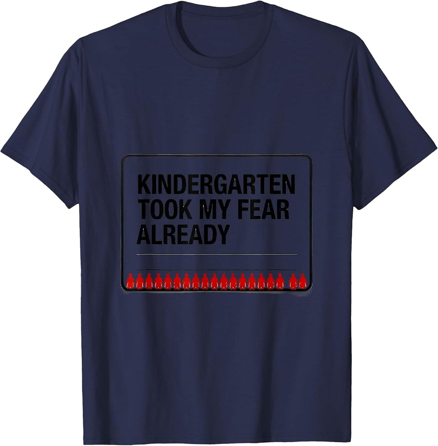 Kindergarten Took My Fear Already Funny Halloween Teacher T-Shirt - Navy Blue
