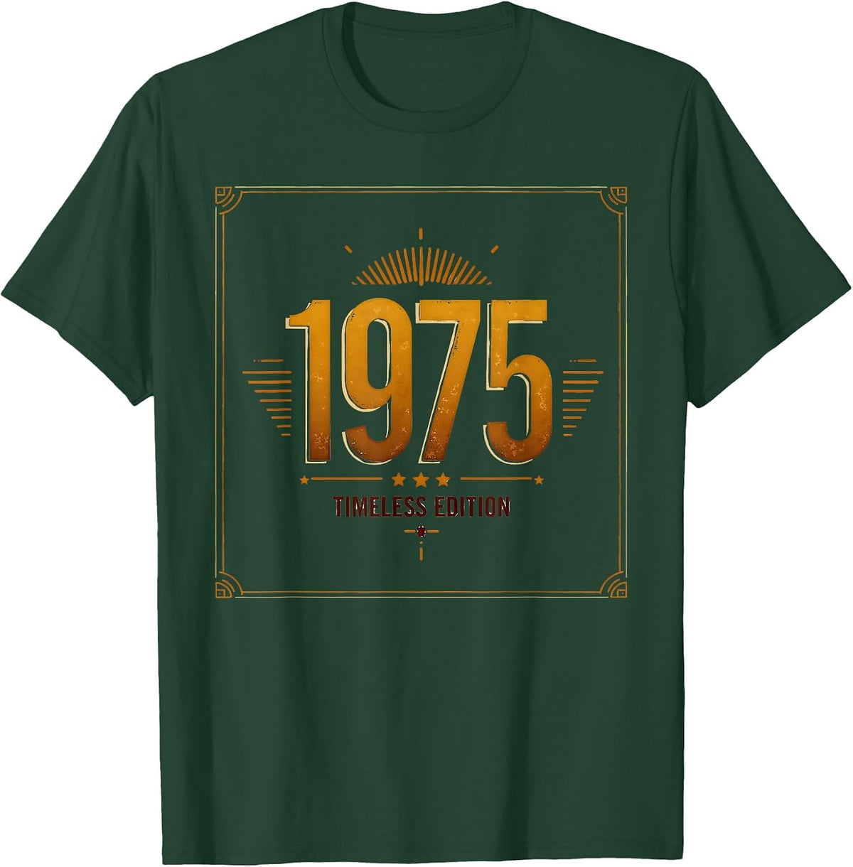 Vintage 1975 Timeless Edition Retro Design T-Shirt - Dark Green