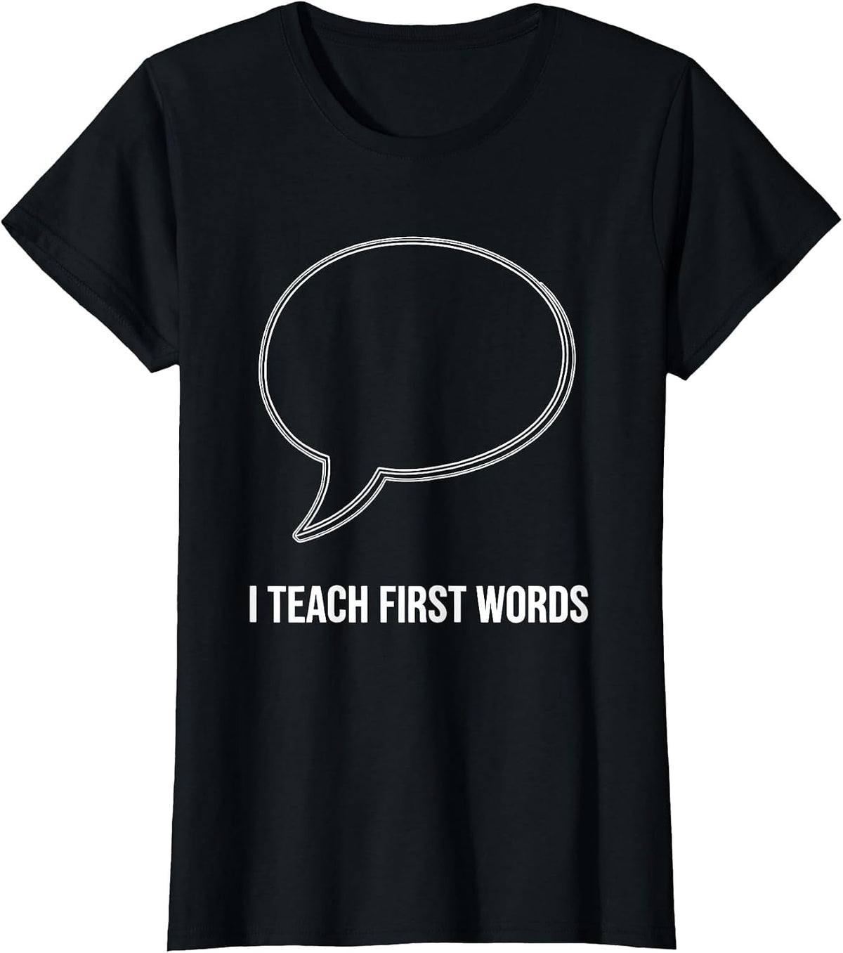 I Teach First Words Retro Humor ABA Therapist RBT Behavior T-Shirt - Black