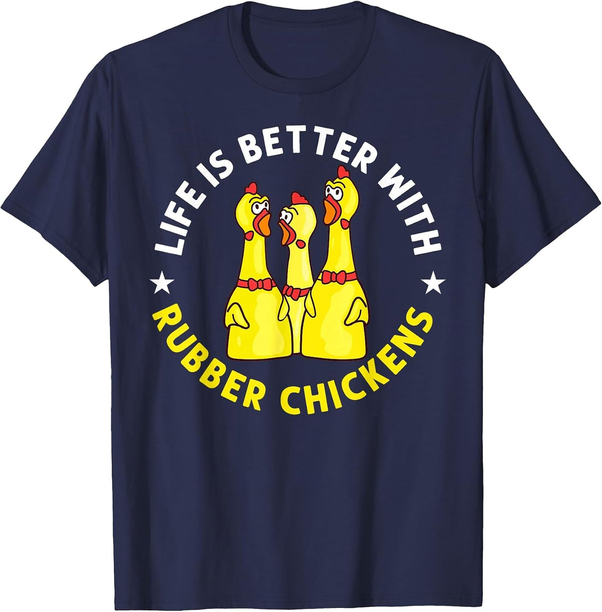 Rubber Chicken Game Funny Animals Toy T-Shirt - Navy Blue