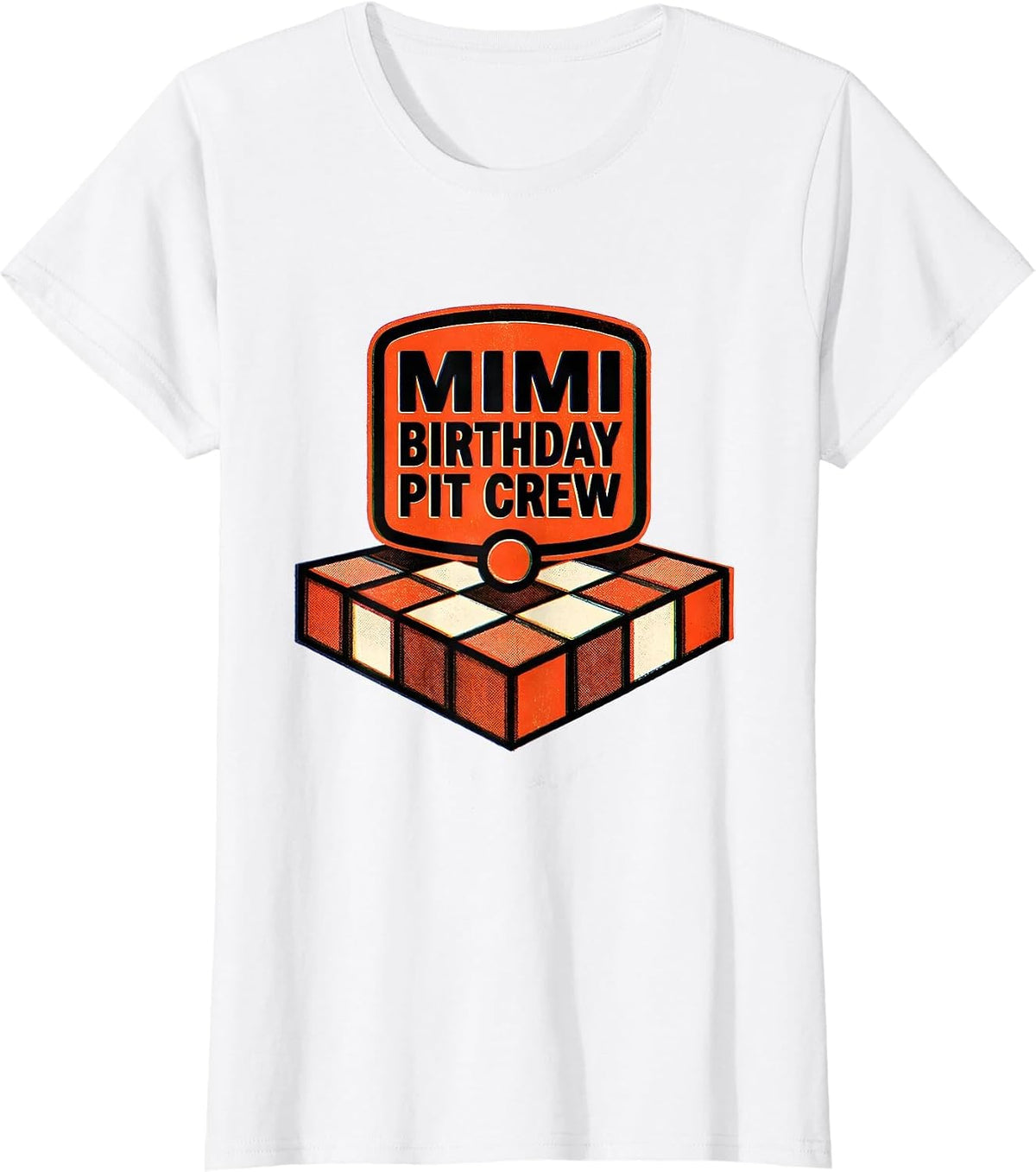 Women's Mimi Birthday Pit Crew Race Car Family Matching Party T-Shirt - White