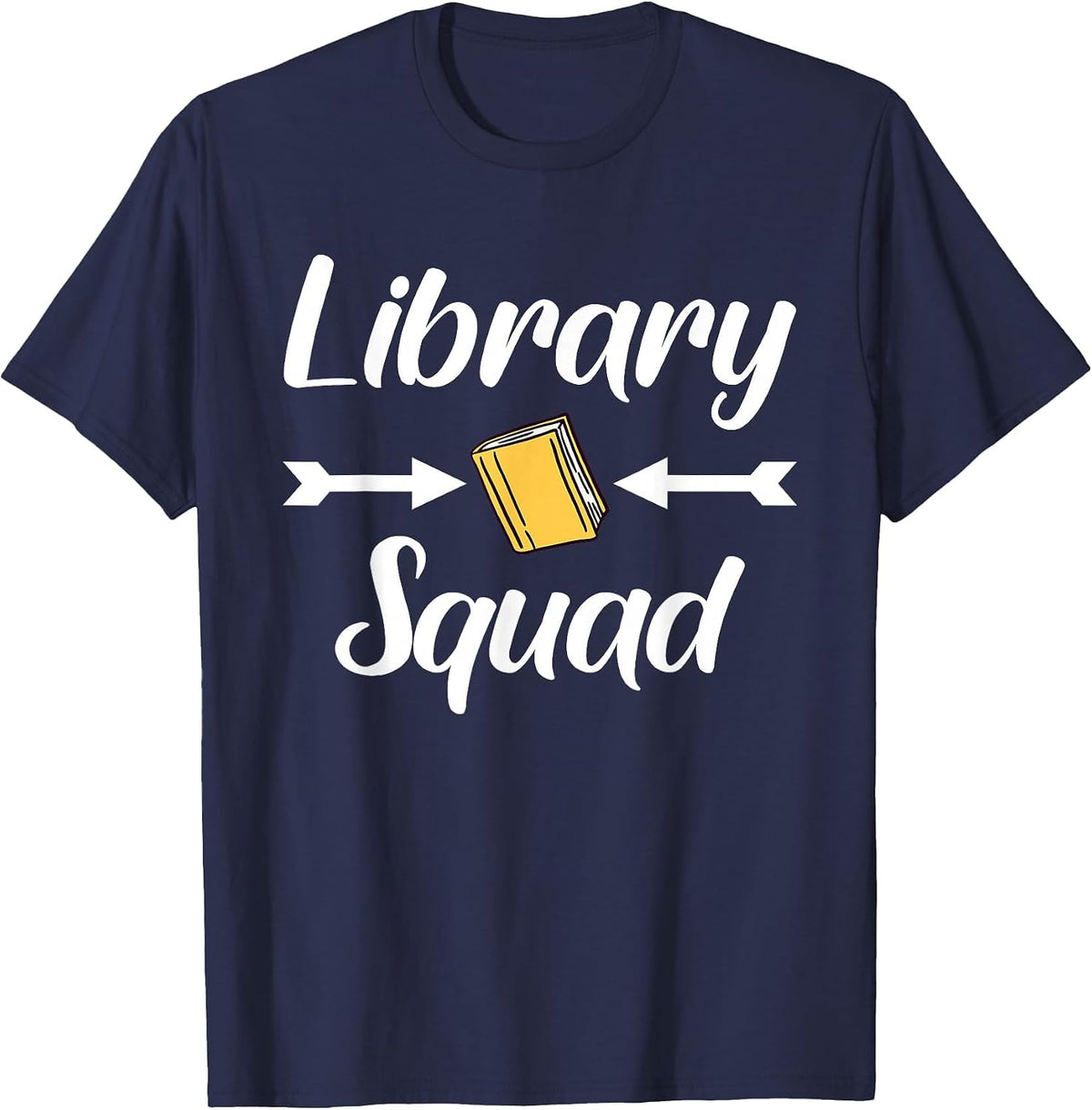 Library Squad Teacher Book Lovers Librarian Funny T-Shirt - Navy Blue