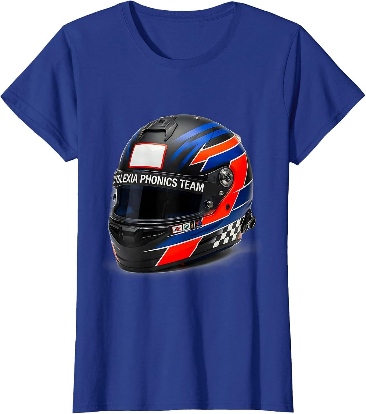 Women's Dyslexia Phonics Team Racing Livery Dyslexia Teacher Squad T-Shirt - Royal Blue