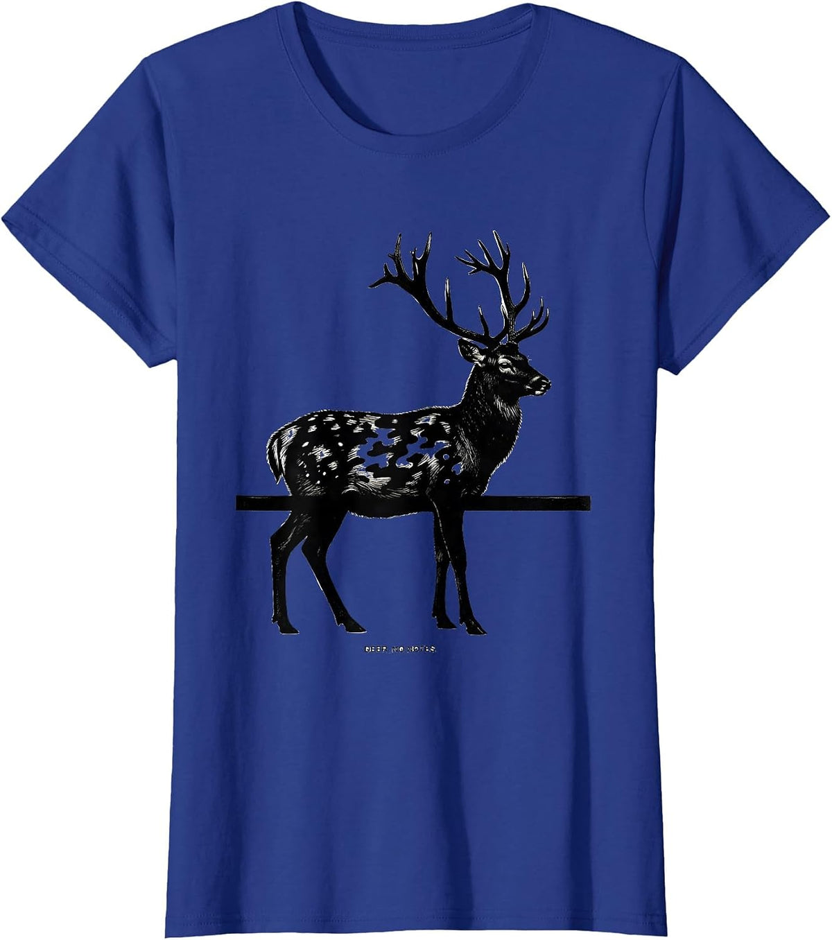 Women's Deer No Notes Scratchboard Camo Deer Hunting Gift T-Shirt - Royal Blue