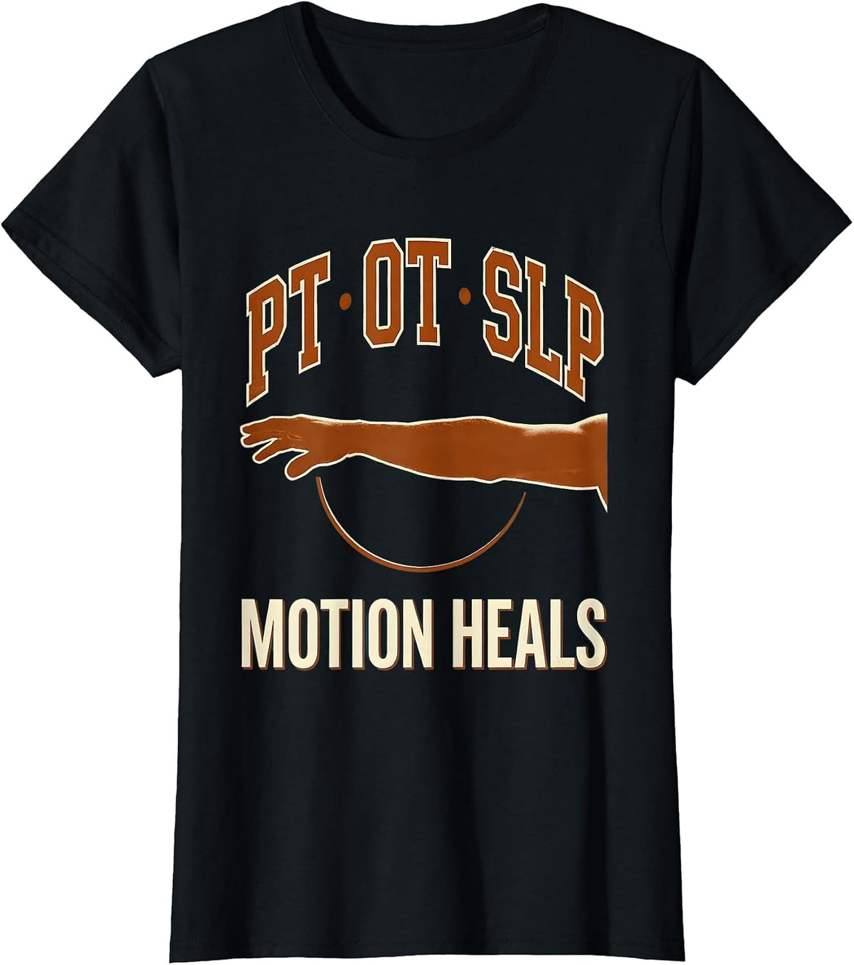 PT OT SLP Motion Heals Retro Rehab Therapist Gift T-Shirt - Black