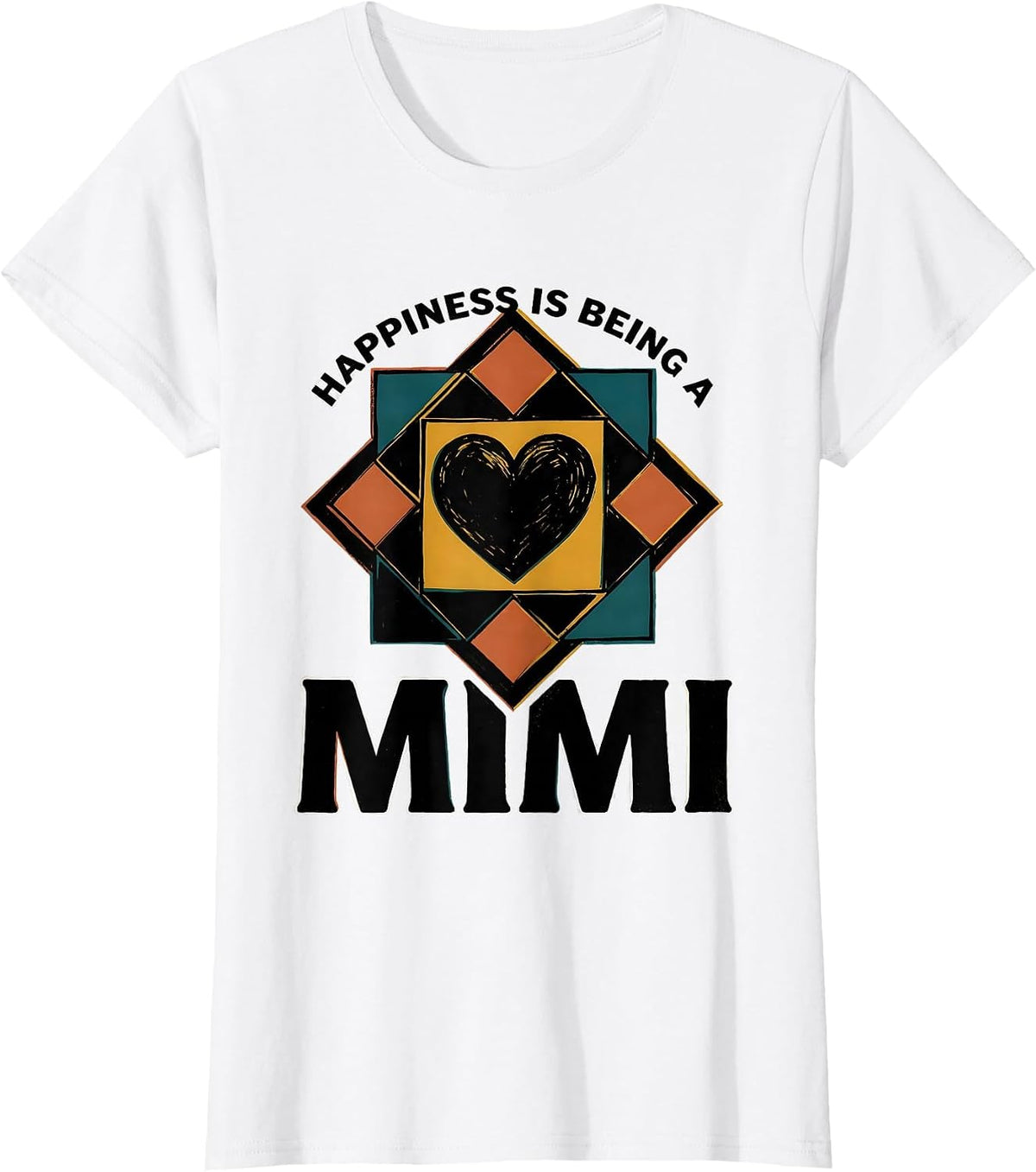 Happiness Is Being A Mimi Grandma Keepsake Gift T-Shirt - White