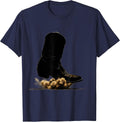 Cowboy Boot Dust Cloud Western Kick Graphic T-Shirt - Navy Blue