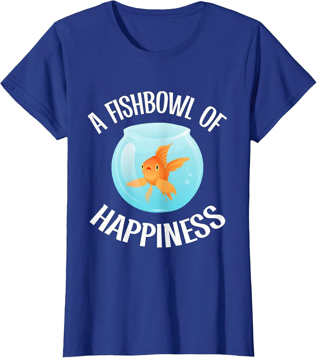 A Fishbowl of Happiness Goldfish T-Shirt - Royal Blue