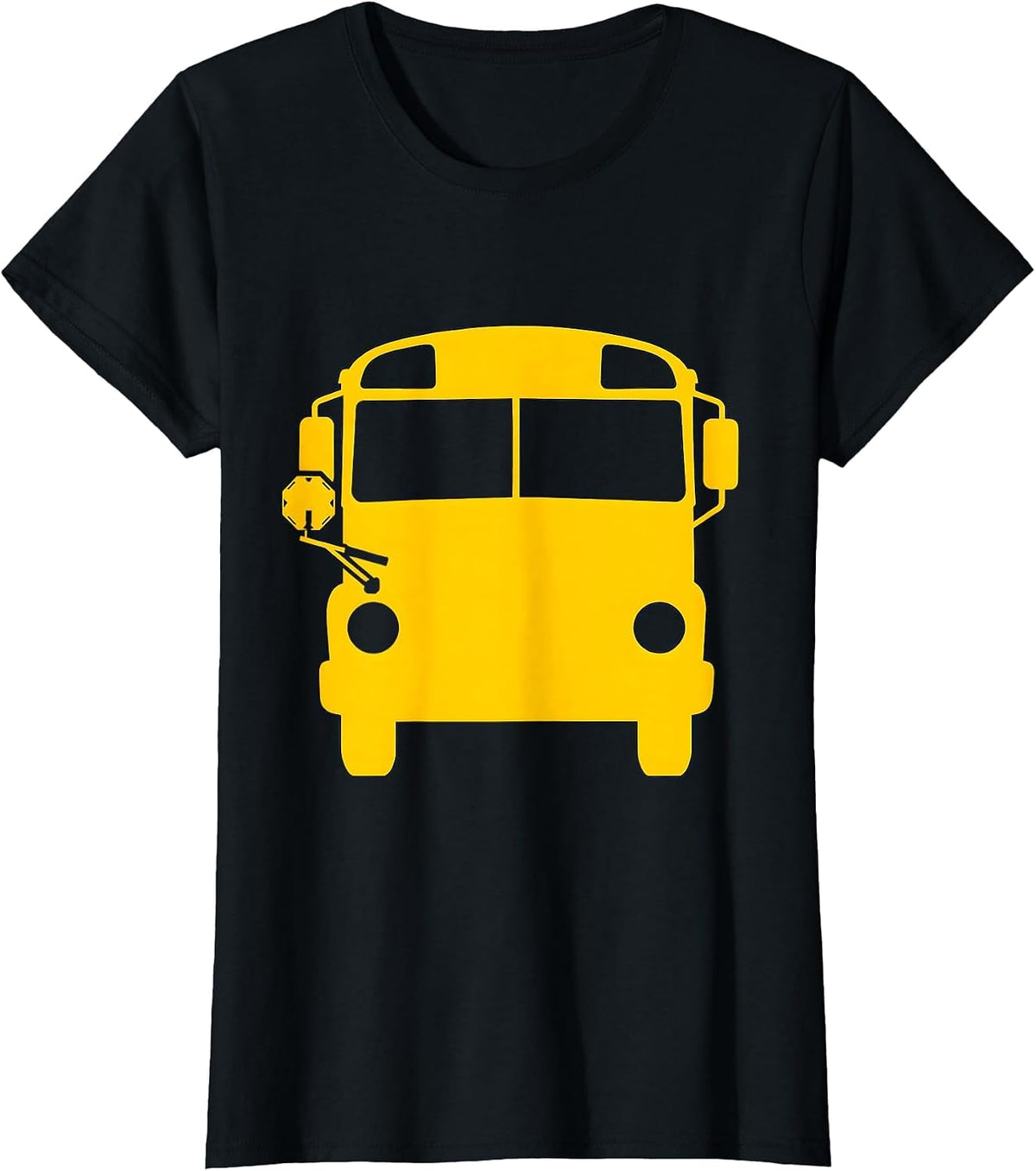 School Bus Silhouette Costume Driver Halloween Humor T-Shirt - Black