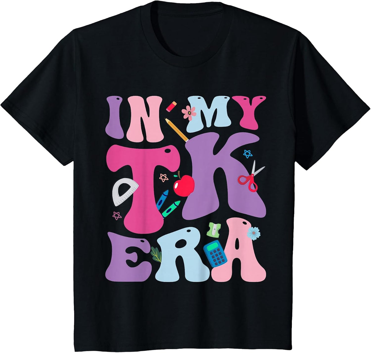 in My TK Era, Transitional Kindergaten Back to School T-Shirt - Black