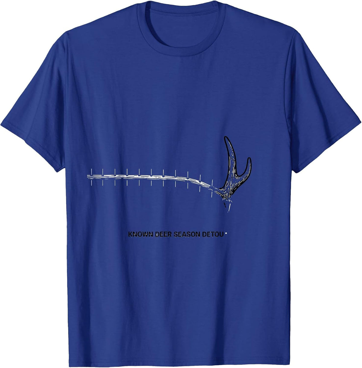 Men's Known Deer Season Detour Funny Deer Hunting Camo Dad Humor T-Shirt - Royal Blue