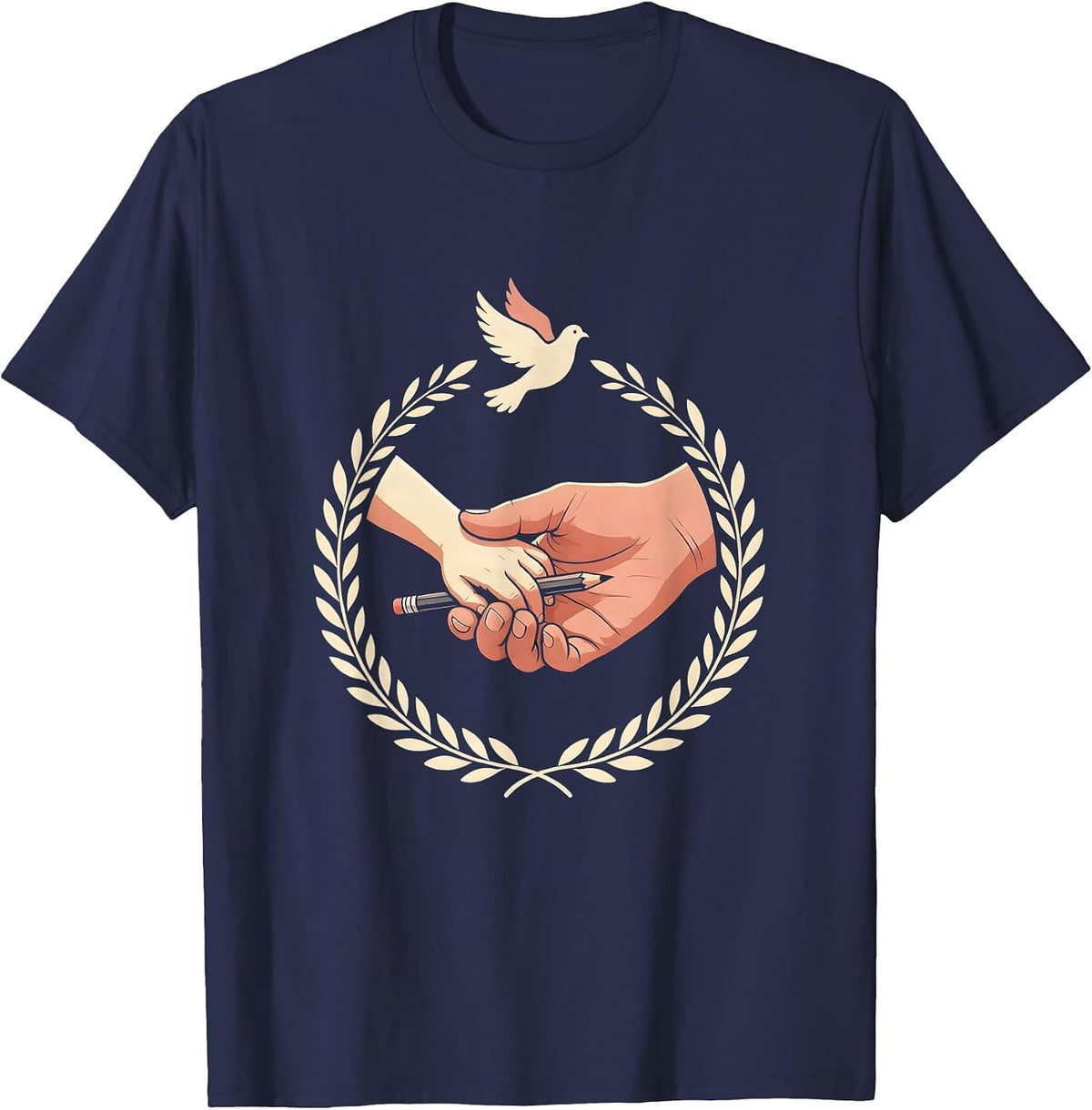 Men's Paraprofessional Teacher's Aide Guiding Student Art T-Shirt - Navy Blue