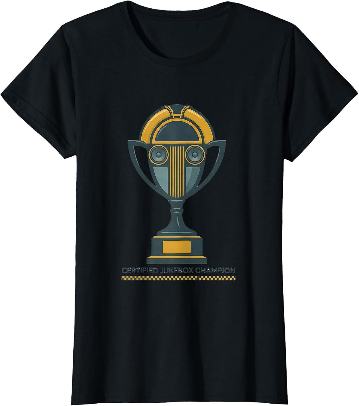 Women's Certified Jukebox Champion Retro 1950s Sock Hop Rockabilly T-Shirt - Black