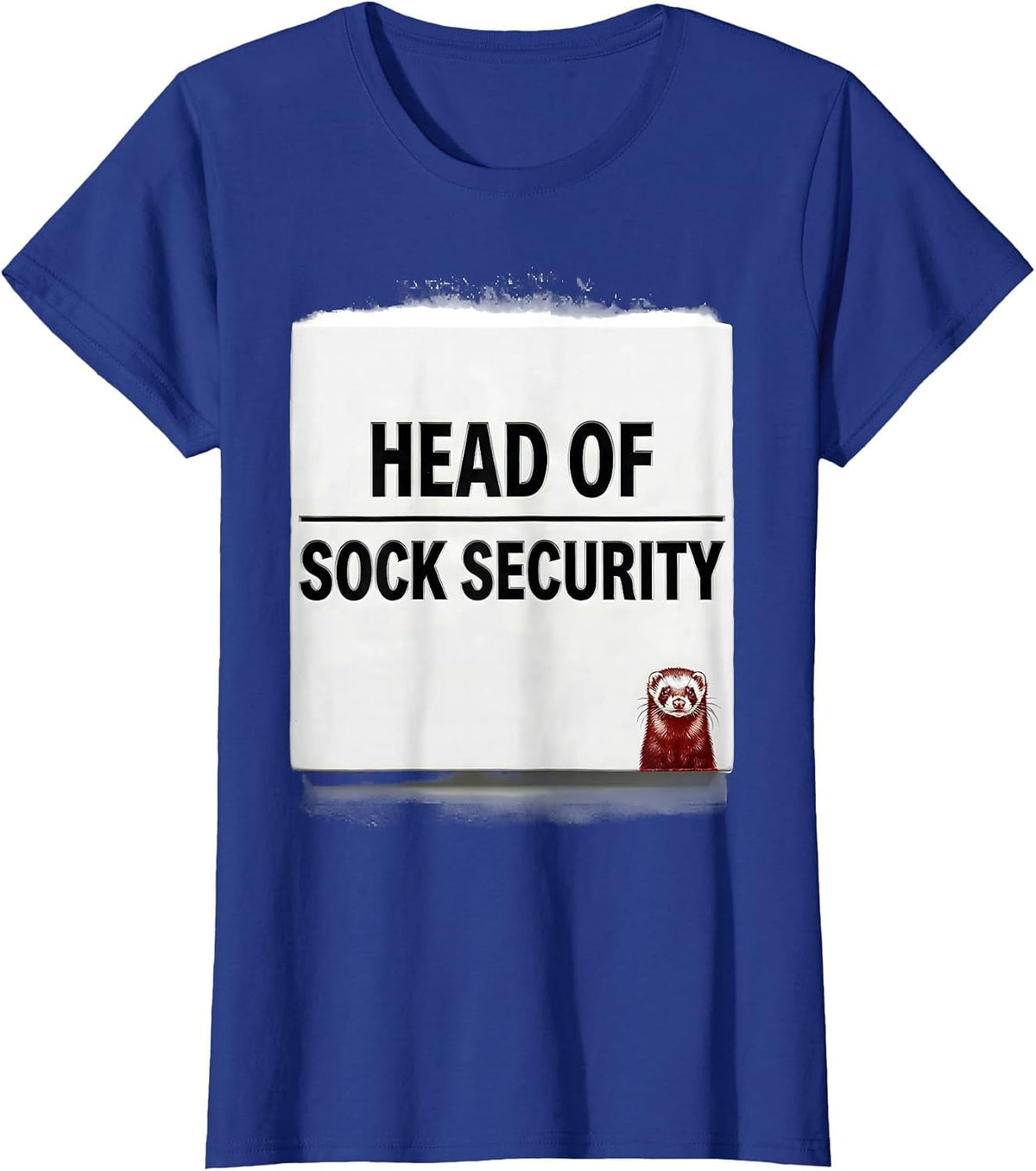 Women's Head Of Sock Security Funny Ferret Lover Gift For Ferret T-Shirt - Royal Blue