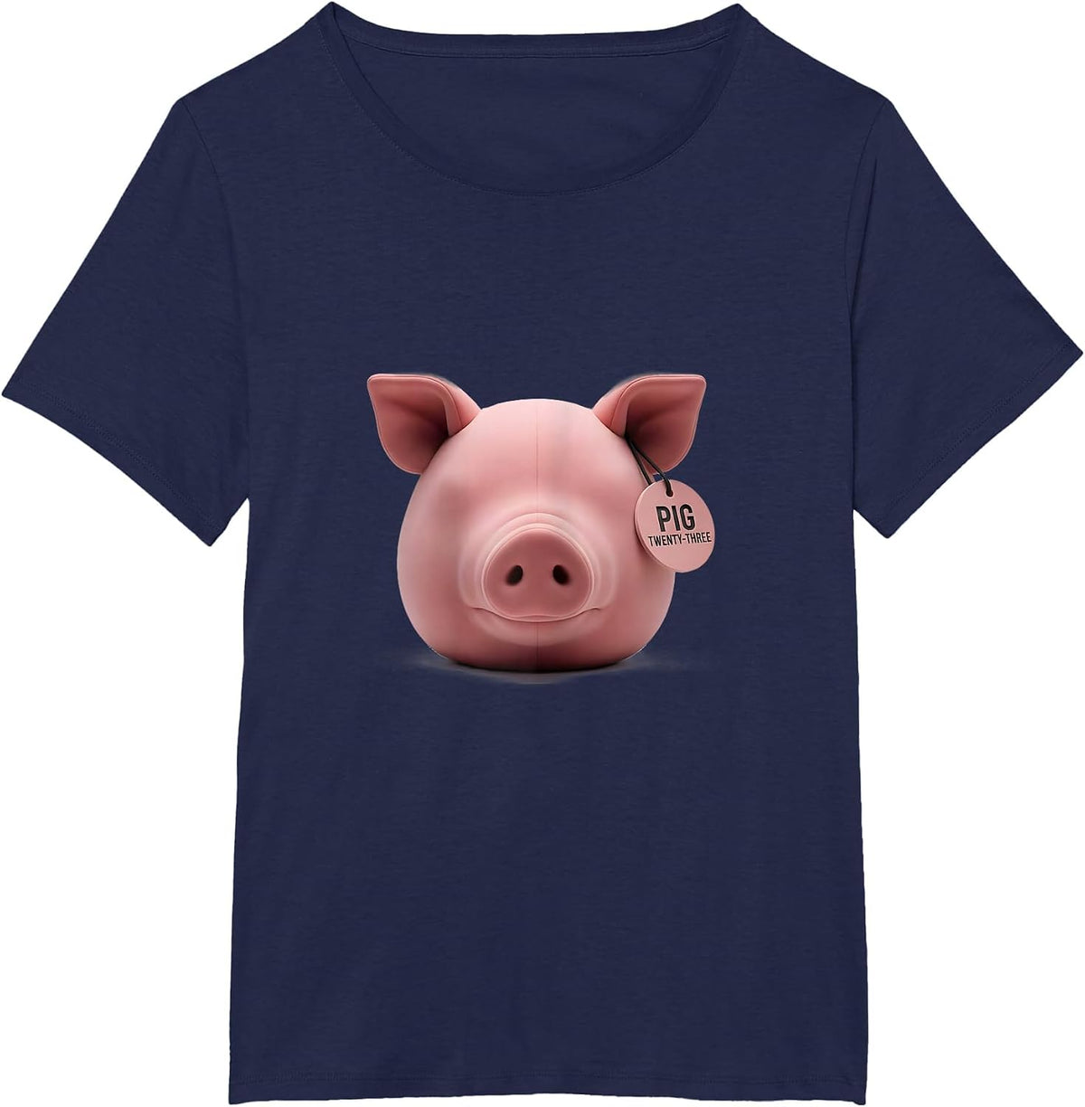 Women's Pig Twenty-Three Minimalist Funny Pig Lover Gift T-Shirt - Navy Blue