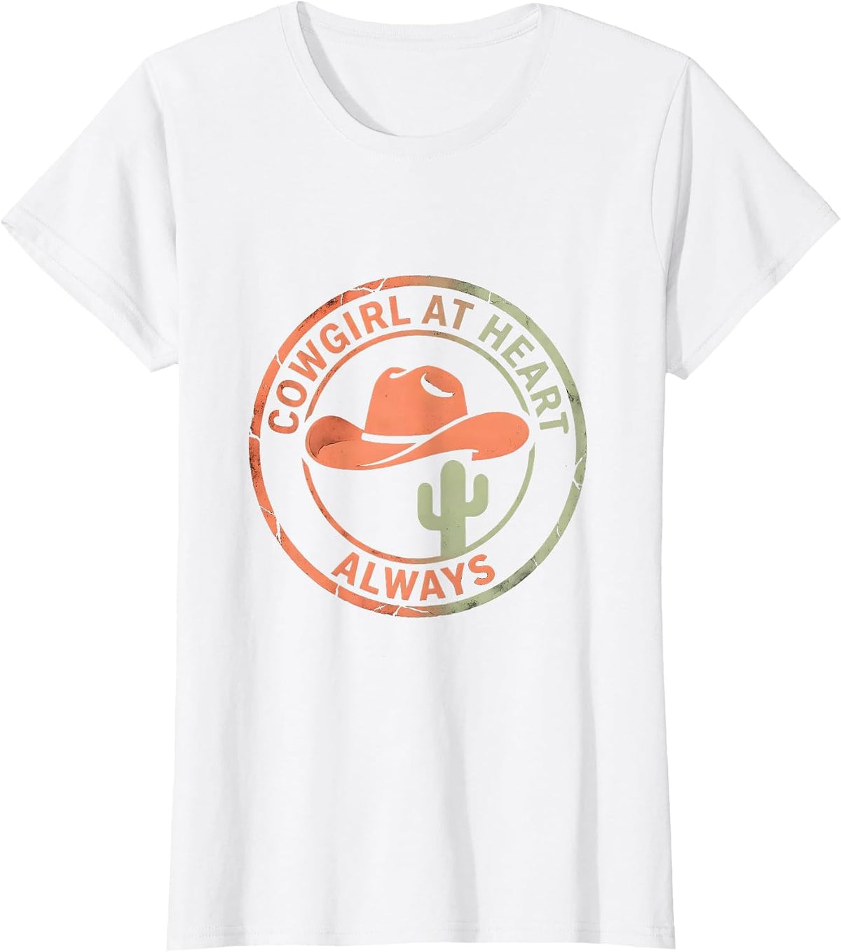 Cowgirl At Heart Always Denim Western Design T-Shirt - White