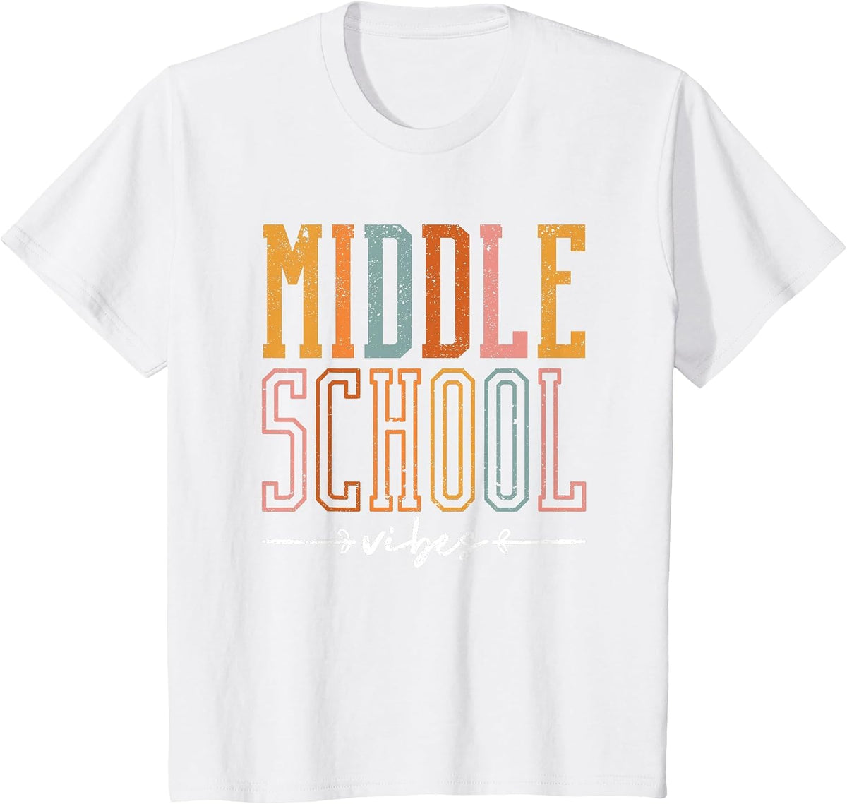 Middle School Vibes Funny Teacher Student Learning Education T-Shirt - White