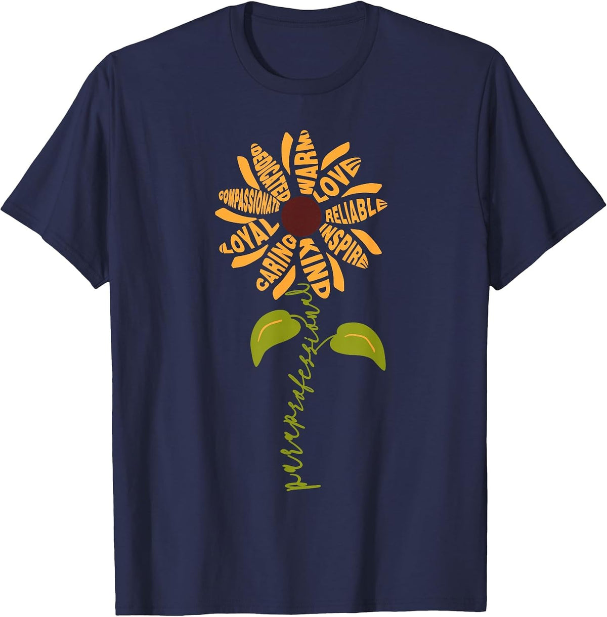 Paraprofessional para Sunflower Teacher Back to School T-Shirt - Navy Blue