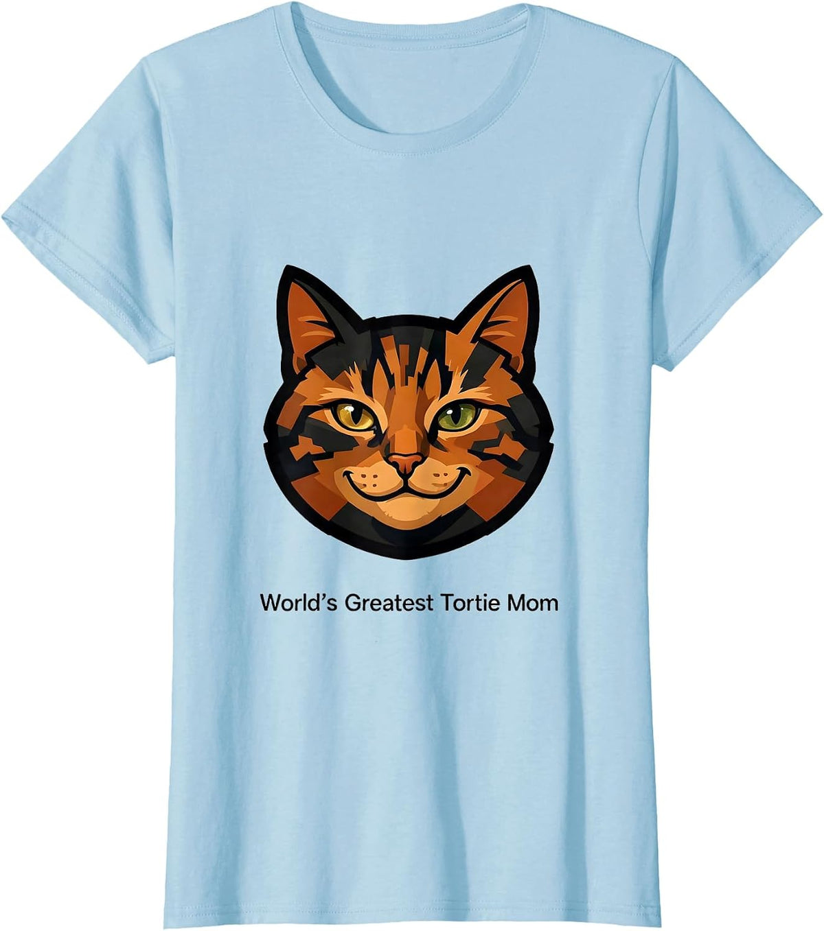 Women's World's Greatest Tortie Mom Funny Tortie Cat Owner Humor T-Shirt - Baby Blue