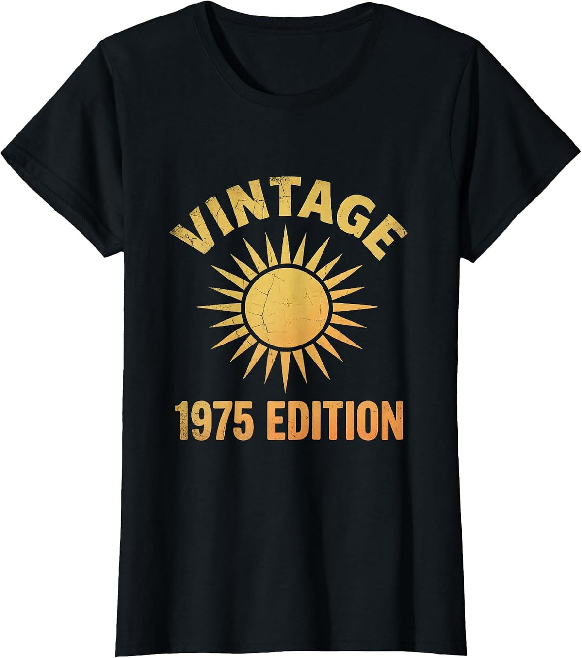 Vintage 1975 Edition Classic Birthday Design T-Shirt - Black