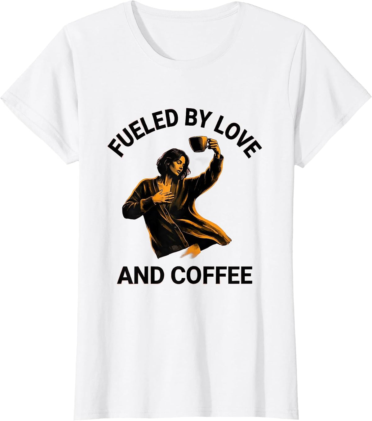 Fueled By Love and Coffee Sped Teacher Design T-Shirt - White