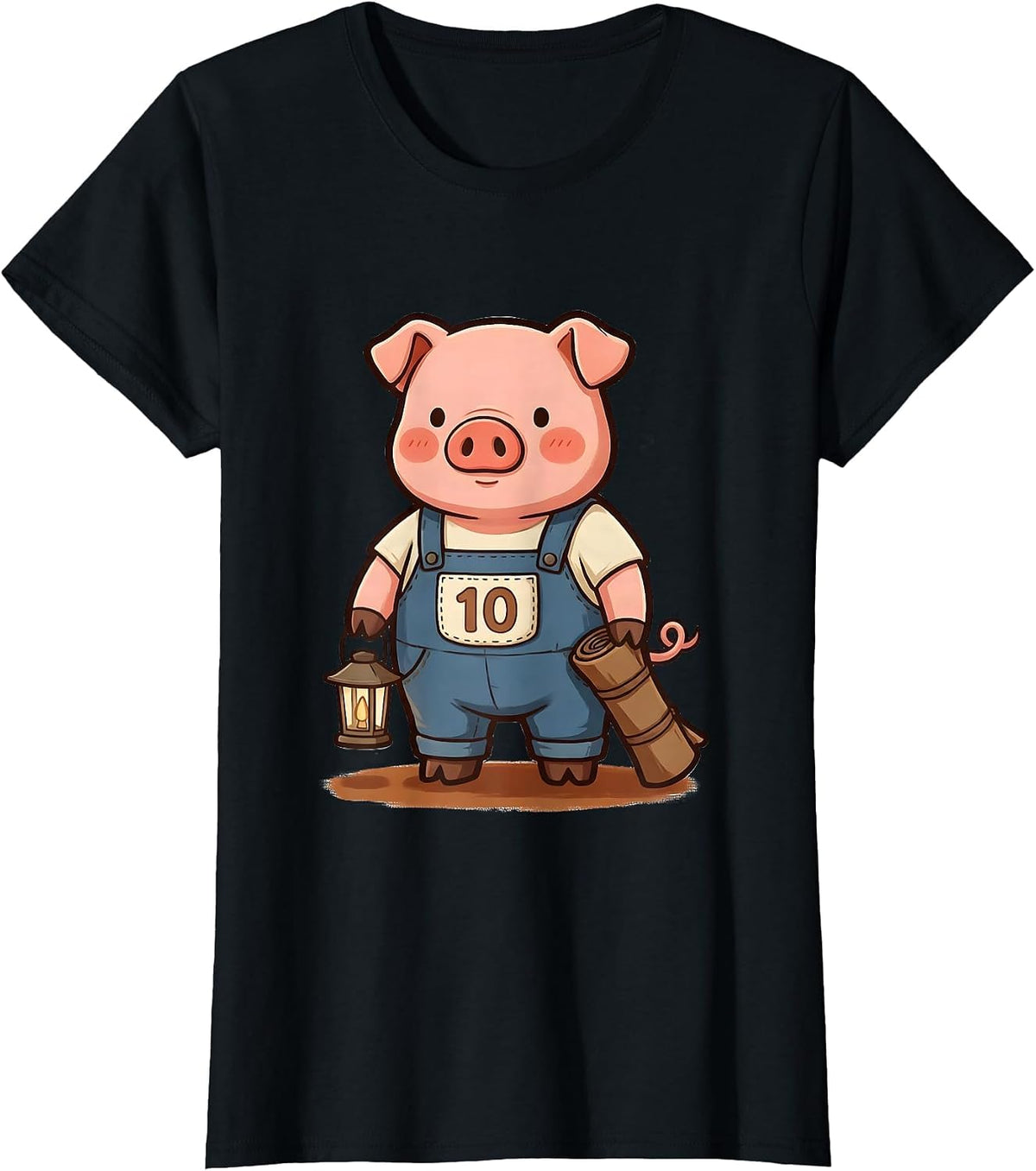10 Funny Pig Lover Halloween Costume Humor Novelty T-Shirt - Black