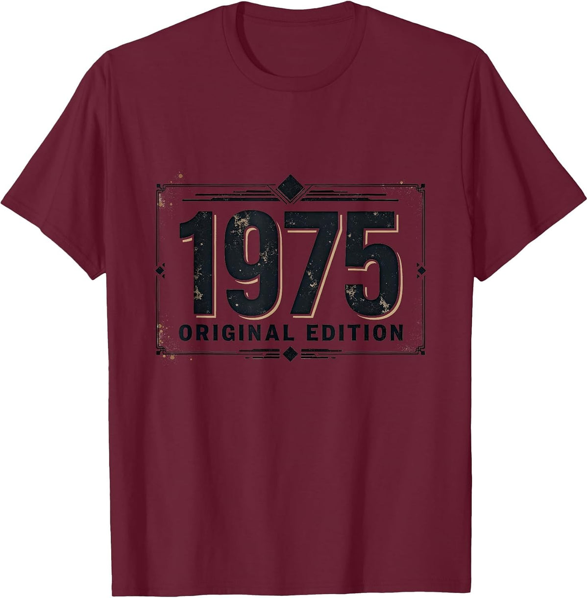 1975 Original Edition Vintage Year Design T-Shirt - Burgundy