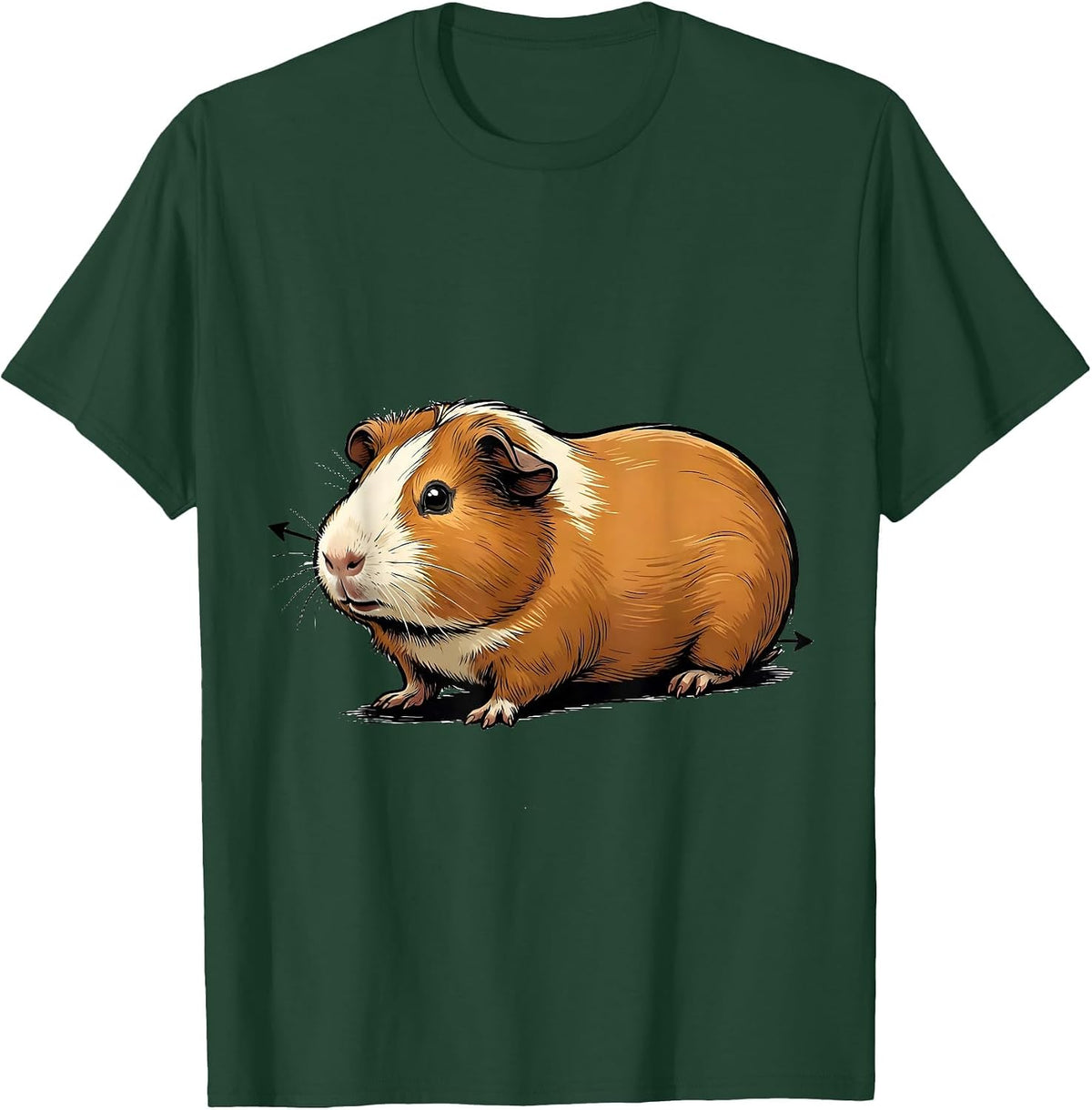 Men's Guinea Pig Stretch Funny Pet Lover Novelty T-Shirt - Dark Green