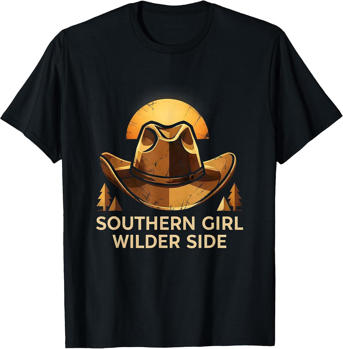 Men's Southern Girl Wilder Side Cowboy Design T-Shirt - Black