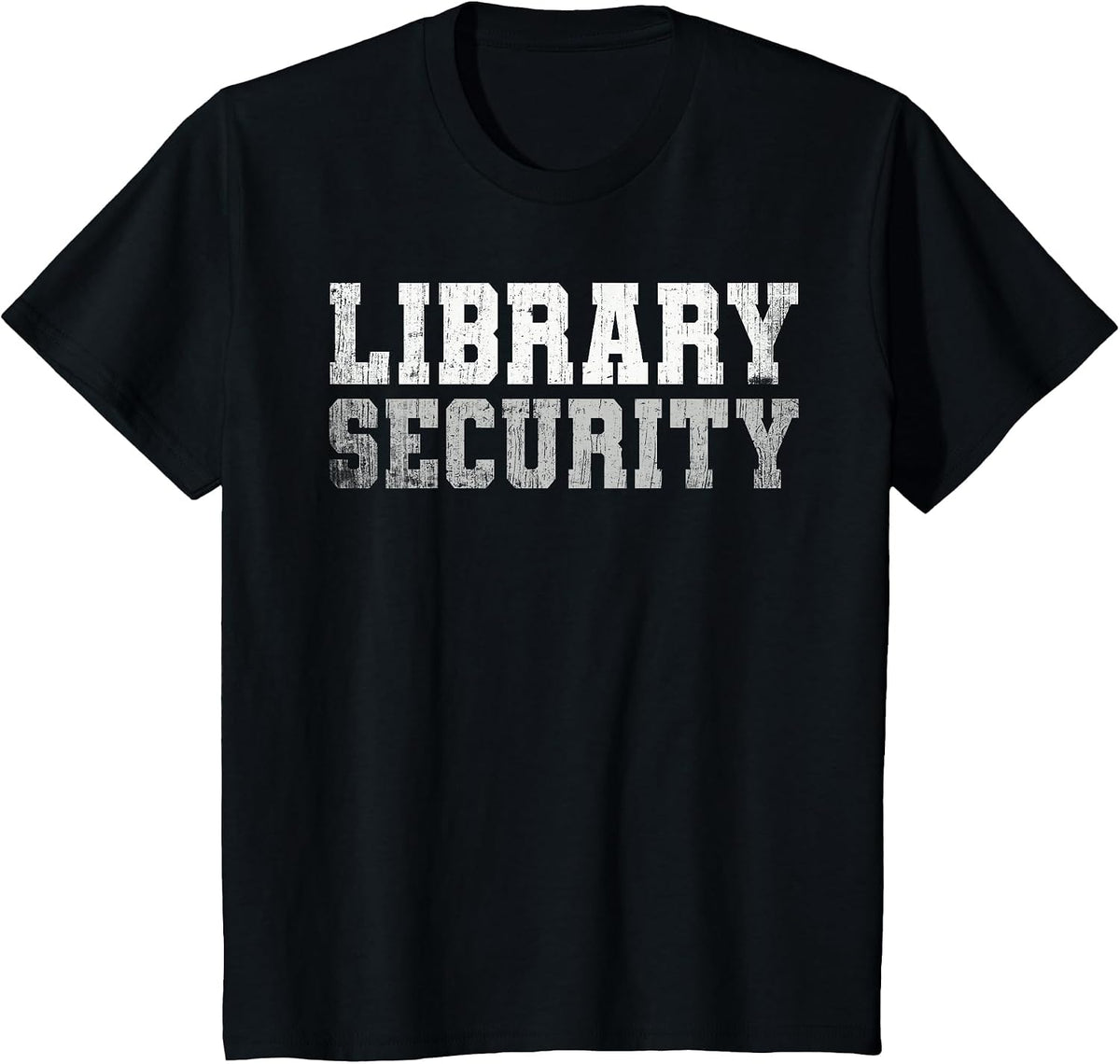 Vintage Library Security Librarian Squad Read A Book Crew T-Shirt - Black