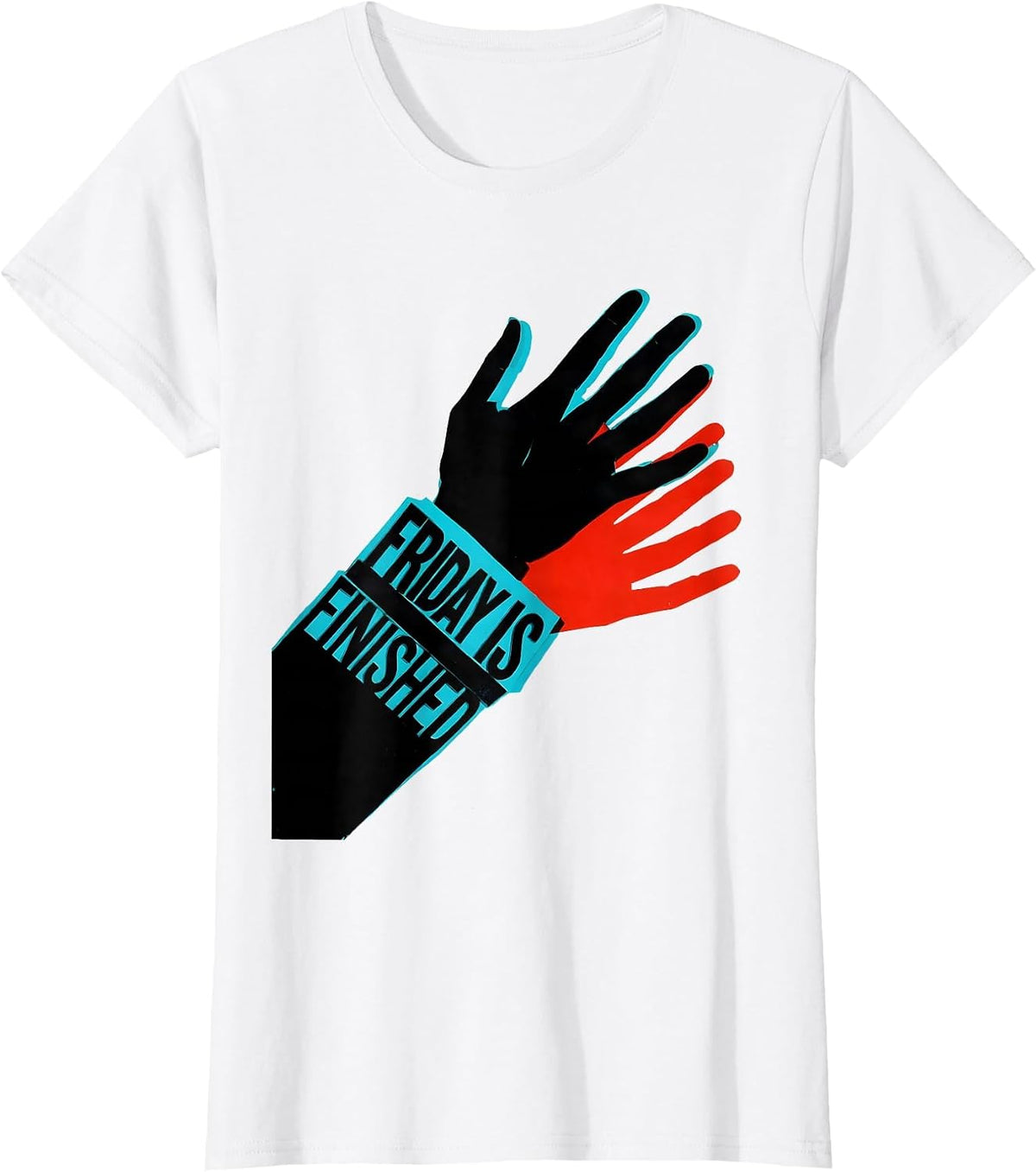 Women's Friday Is Finished New Wave Typography ASL Teacher Deaf T-Shirt - White
