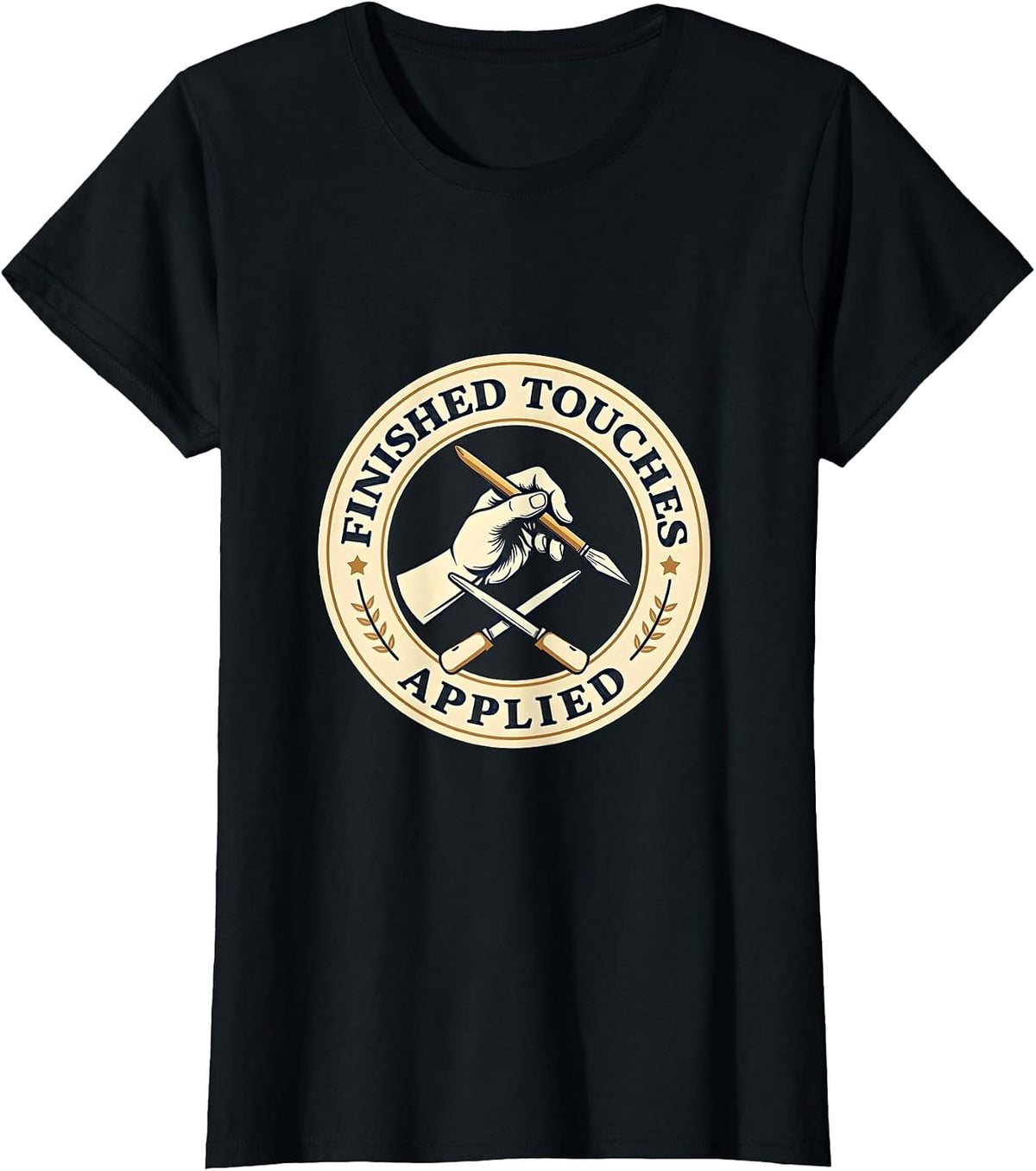 Finished Touches Applied Graphic Design T-Shirt - Black