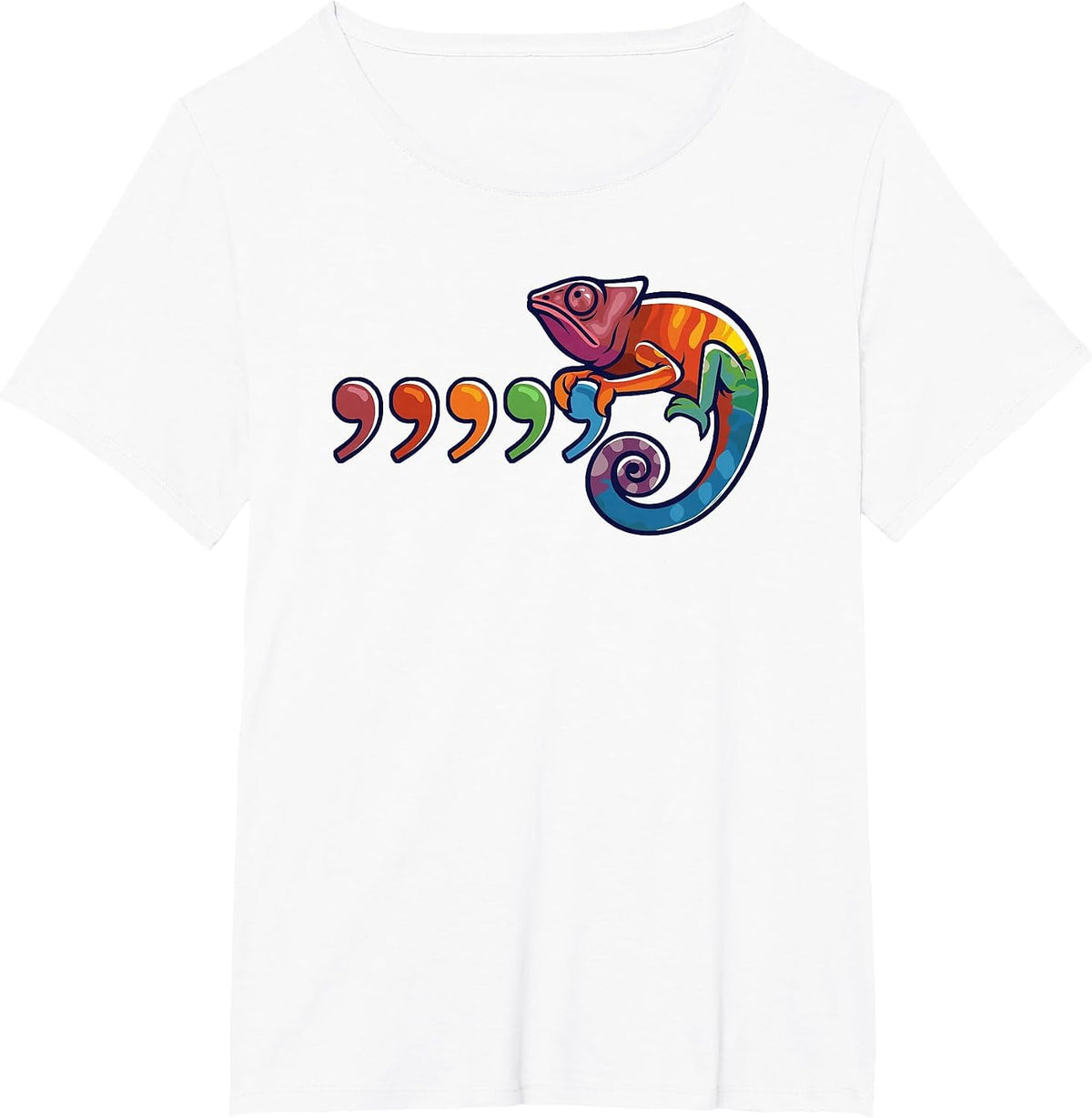 Comma Chameleon Funny 80's Throwback THE Original T-Shirt - White