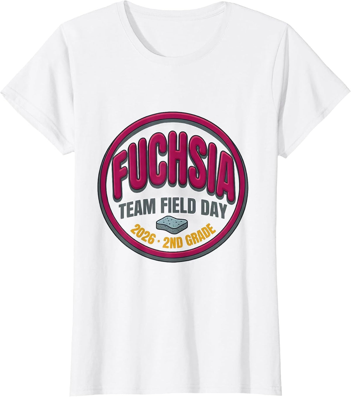 Women's FUCHSIA TEAM FIELD DAY 2026 2ND GRADE School Color Team T-Shirt - White