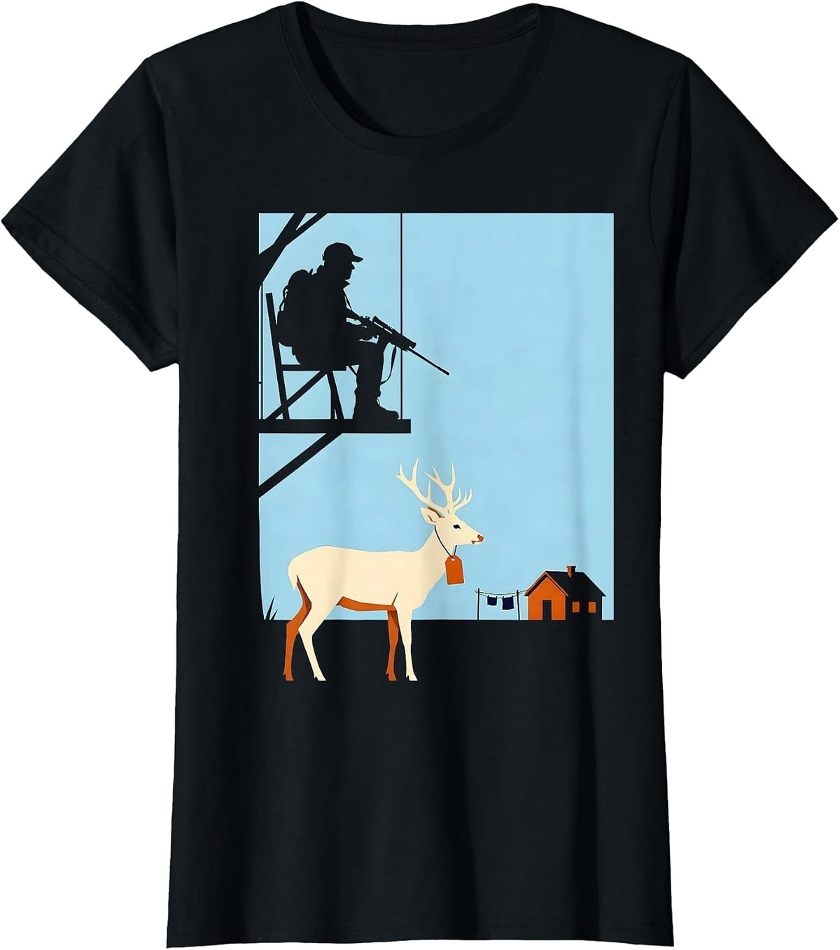 Deer Hunting Dad Humor Funny Hunter Gift T-Shirt - Black