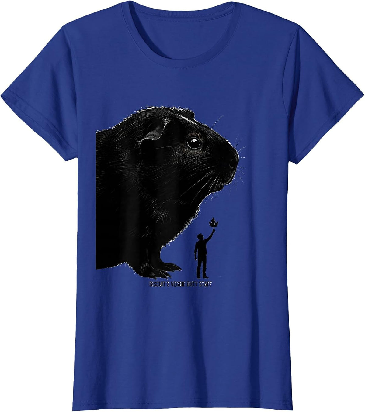 Women's Biscuit's Veggie Duty Staff Funny Guinea Pig Pet Lover Gift T-Shirt - Royal Blue