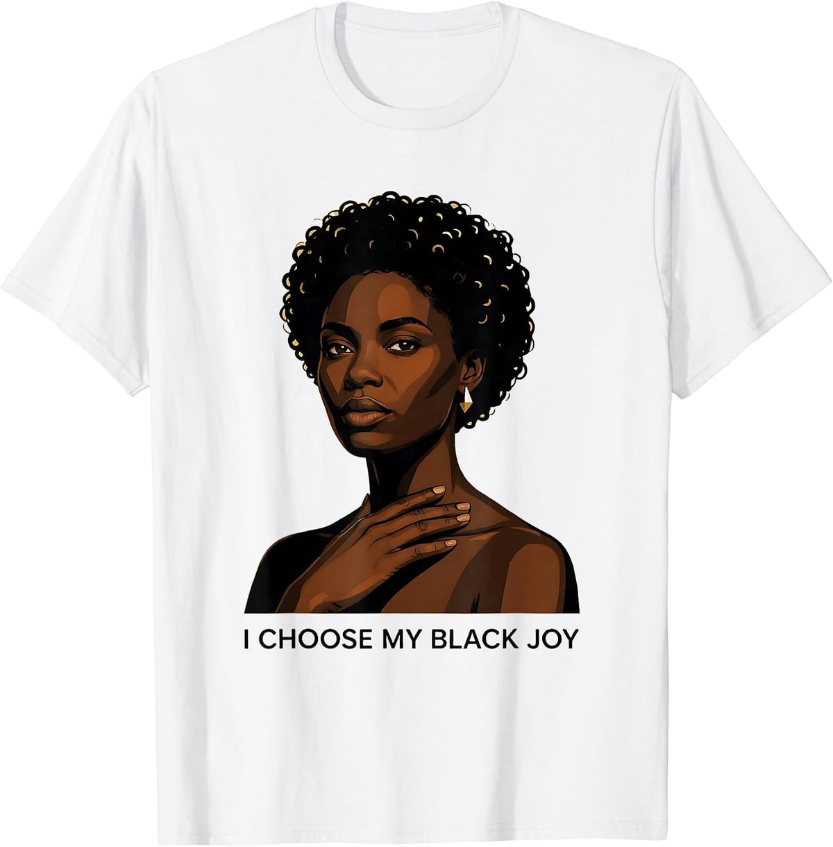 Men's I Choose My Black Joy Afro Pride Black History Month T-Shirt - White