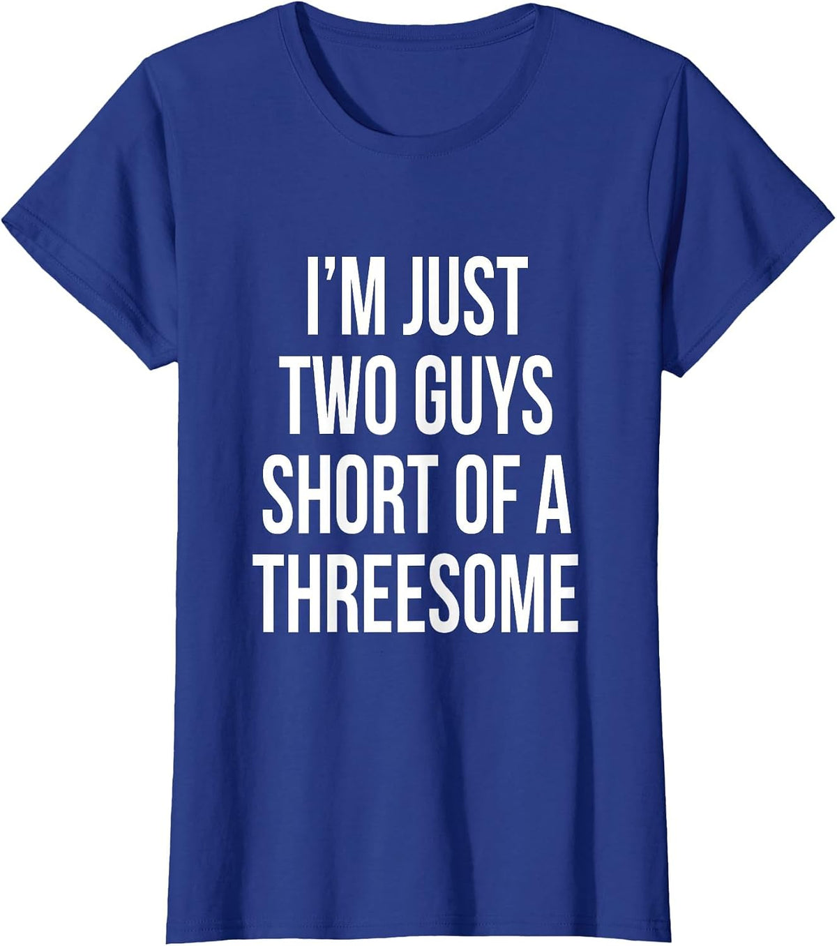 Threesome 3some Guys Girls Men Women Flirt Pride Funny Gag T-Shirt - Royal Blue