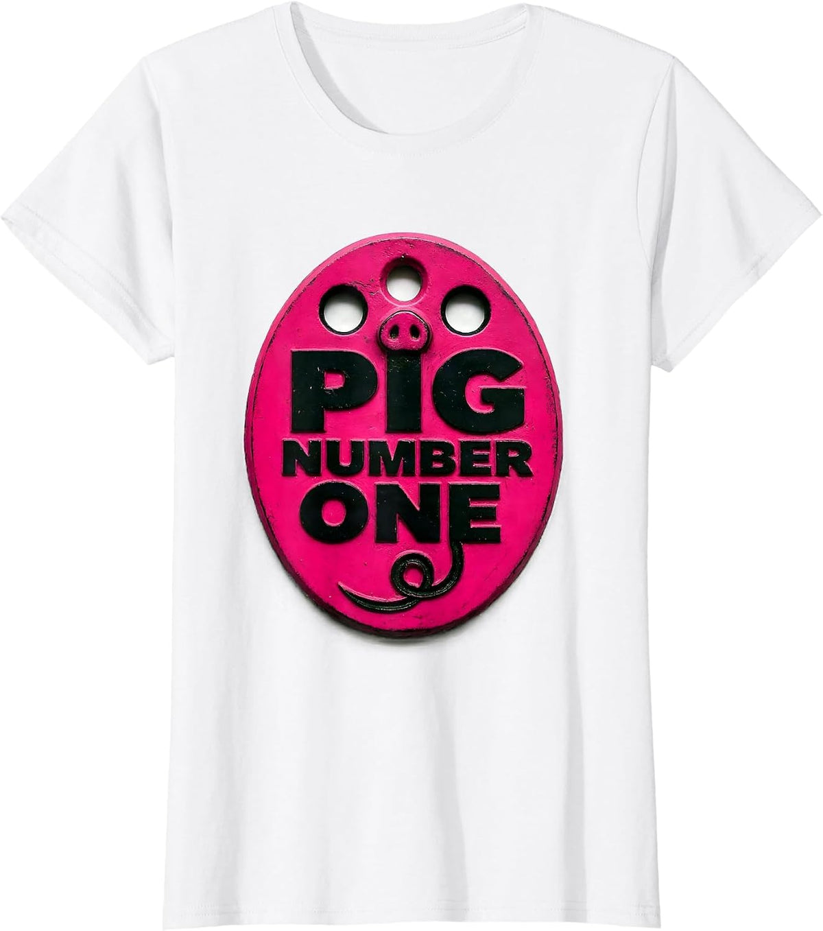Women's Pig Number One Funny Pig Lover Novelty Humor T-Shirt - White
