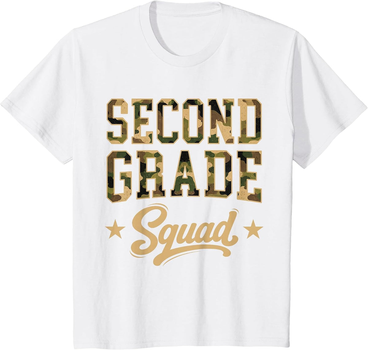 2nd Grade Camouflage Second Grade Squad Back to School T-Shirt - White