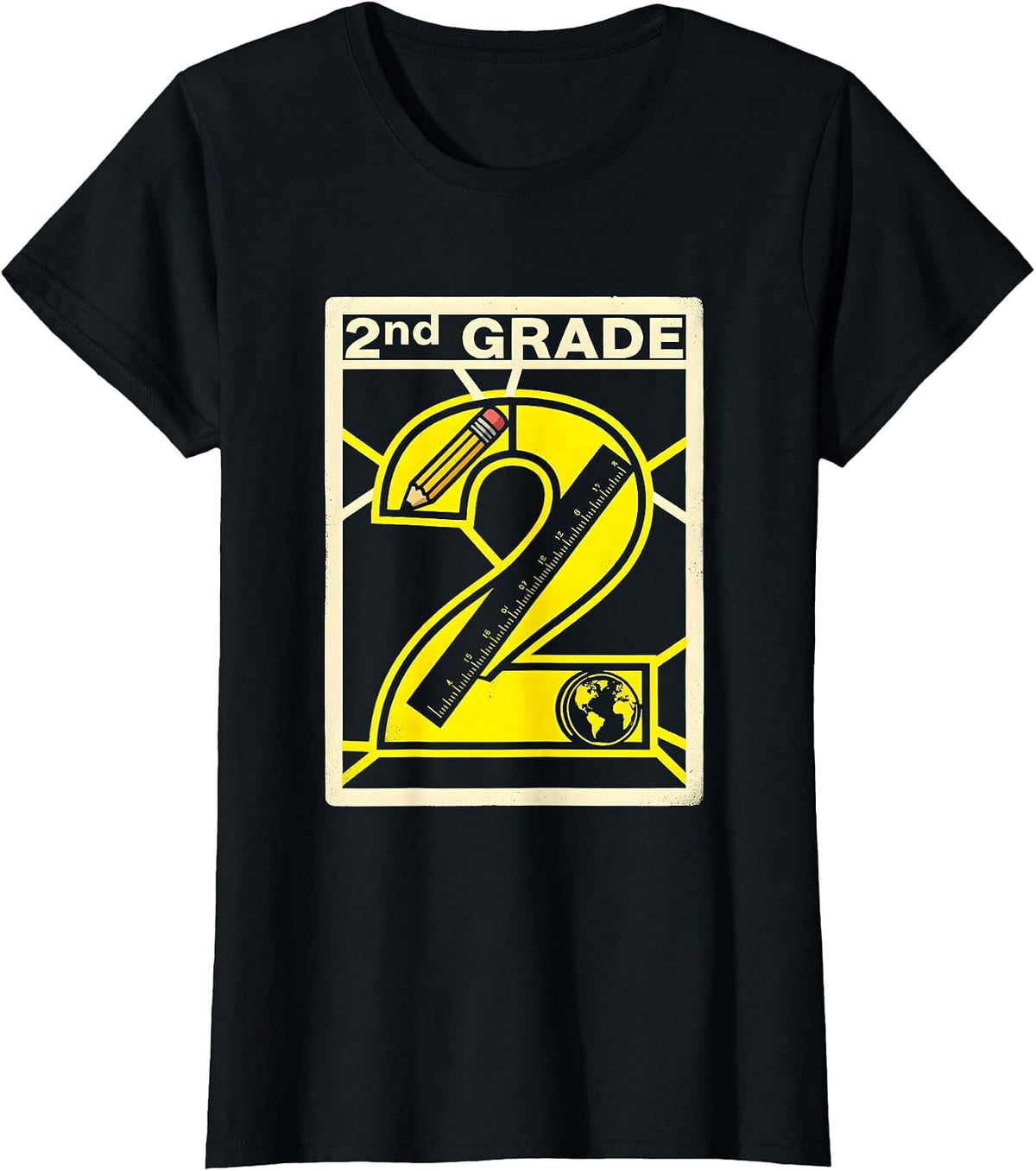 Women's 2nd Grade Typography Team Second Grade Teacher Back To T-Shirt - Black