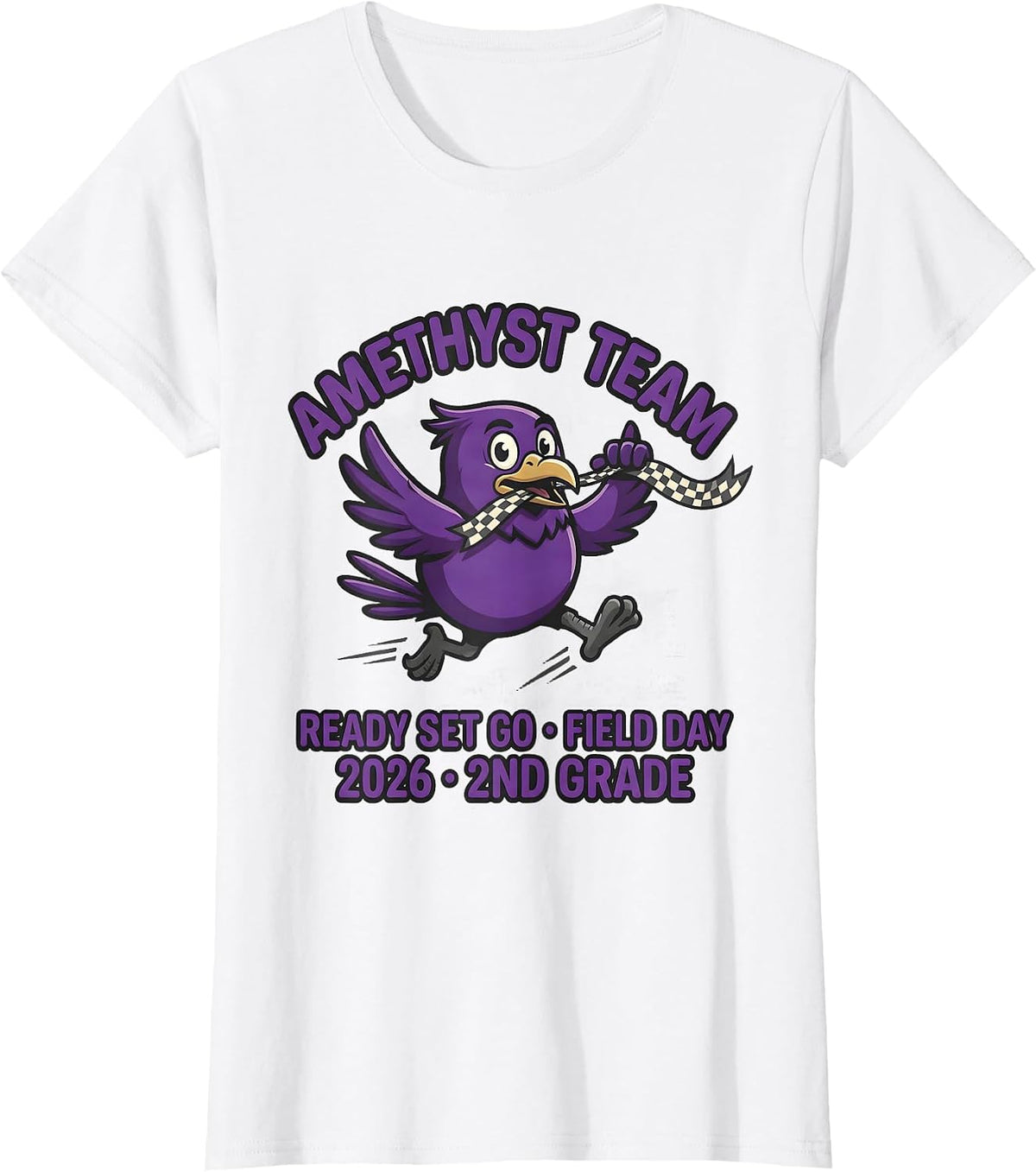 AMETHYST TEAM READY SET GO FIELD DAY 2026 2ND GRADE Kids T-Shirt - White