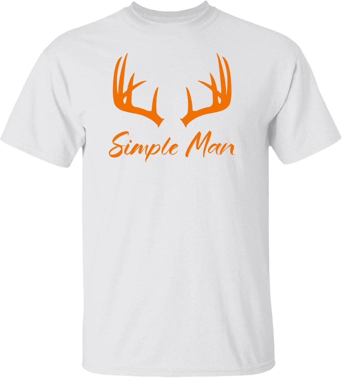 Simple Man Unisex Graphic Logo T-Shirt Rustic Outdoorsmen Deer Hunting Design for Men Country Lifestyle Apparel - White